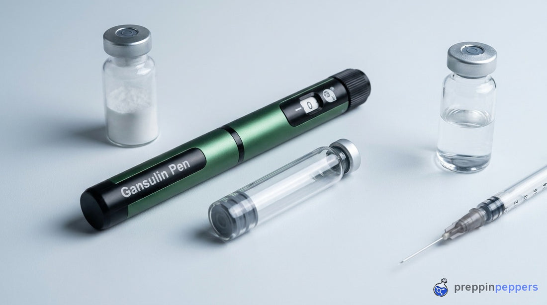Reconstitution supplies with the green Gansulin pen