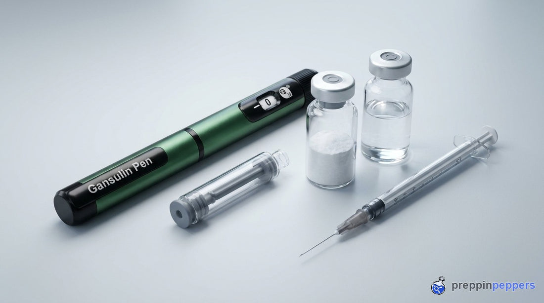 Reconstitution supplies with the green Gansulin pen
