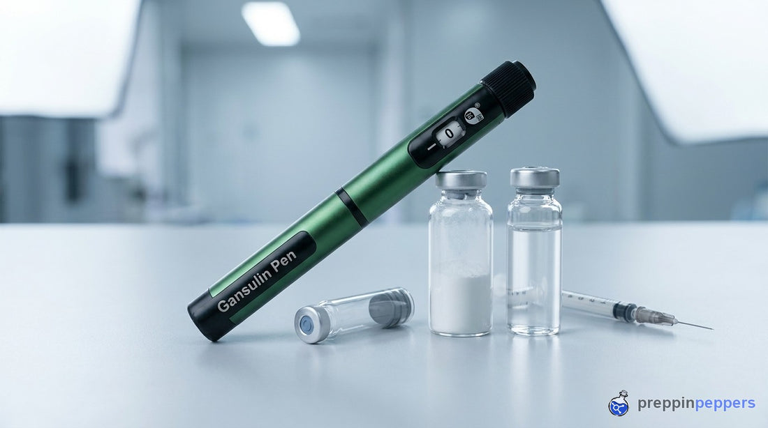 Reconstitution supplies with the green Gansulin pen