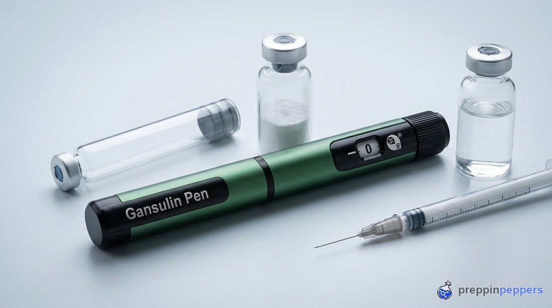 Reconstitution supplies with the green Gansulin pen