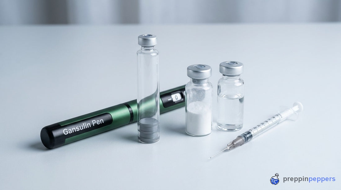Reconstitution supplies with the green Gansulin pen