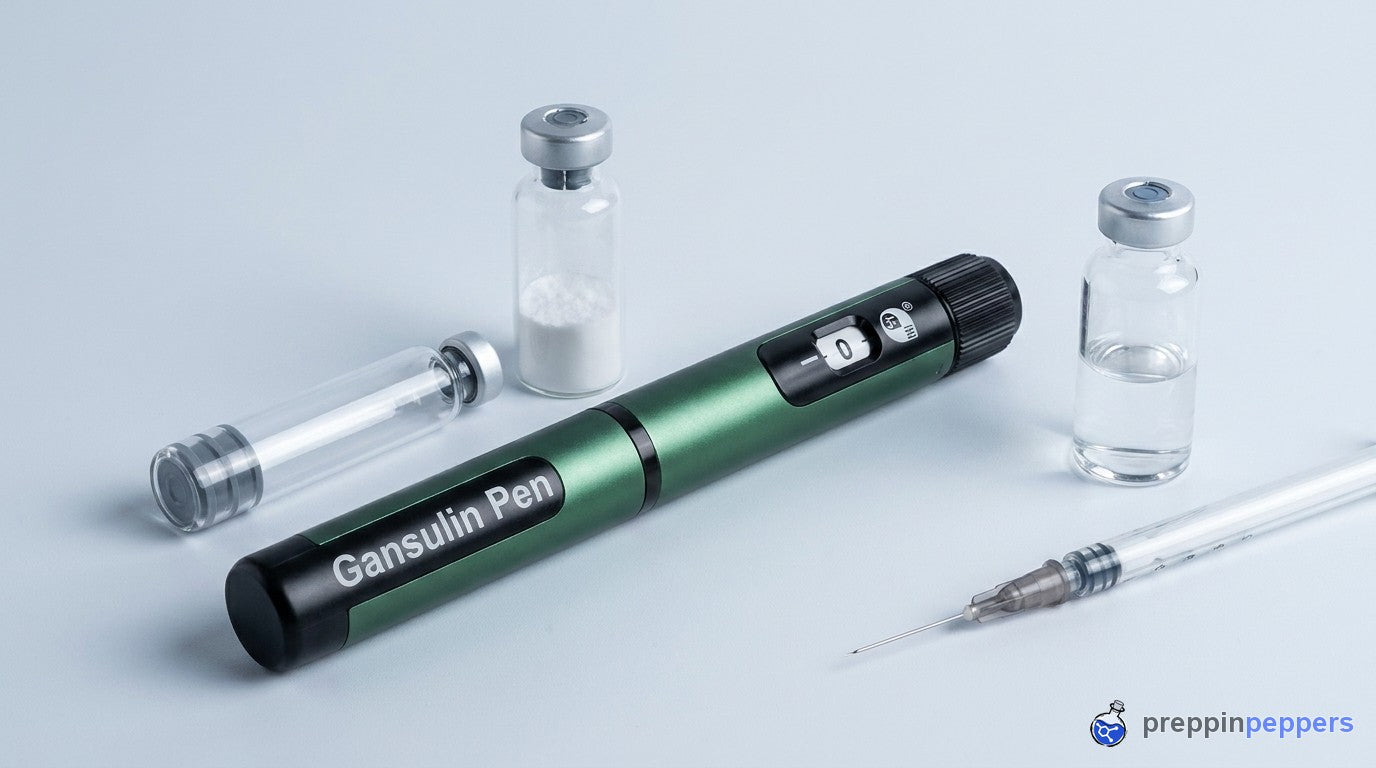 Reconstitution supplies with the green Gansulin pen