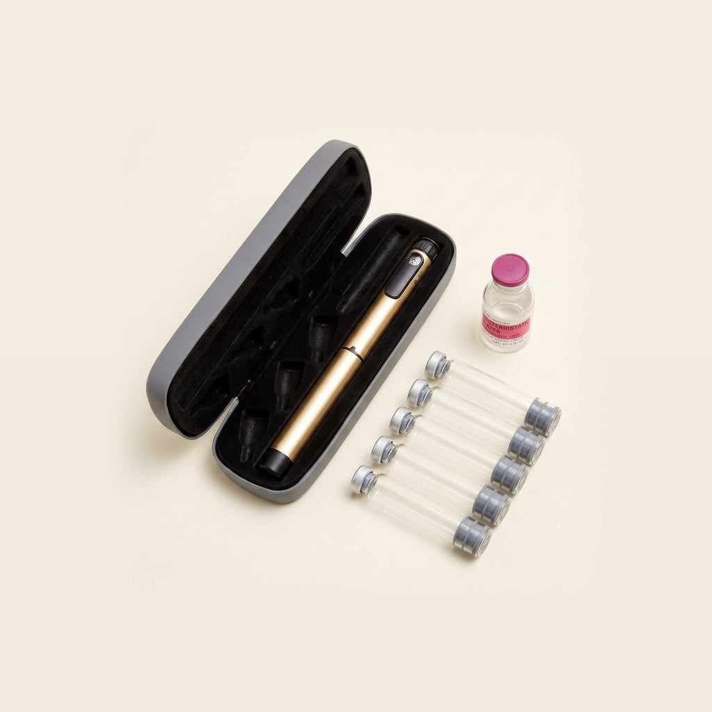 V1 Pen Starter Kit — 80-Unit Metal Pen, Cartridges, Bac Water & Case