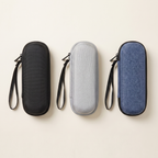 EVA travel case in black, silver and blue