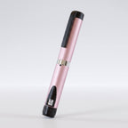 Pink V3 Peptide Pen, reusable aluminium click-dial pen, angled diagonally on a pale studio background