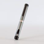 Grey V3 Peptide Pen, reusable aluminium click-dial pen, angled diagonally with a rose-gold mid-band