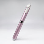 Mauve V2 Peptide Pen, reusable 60-unit pen with needle shield, angled diagonally with a white dial cap