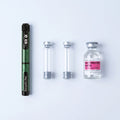 Complete starter kit: Gansulin metal pen, 3 ml glass cartridges, and bacteriostatic water vial