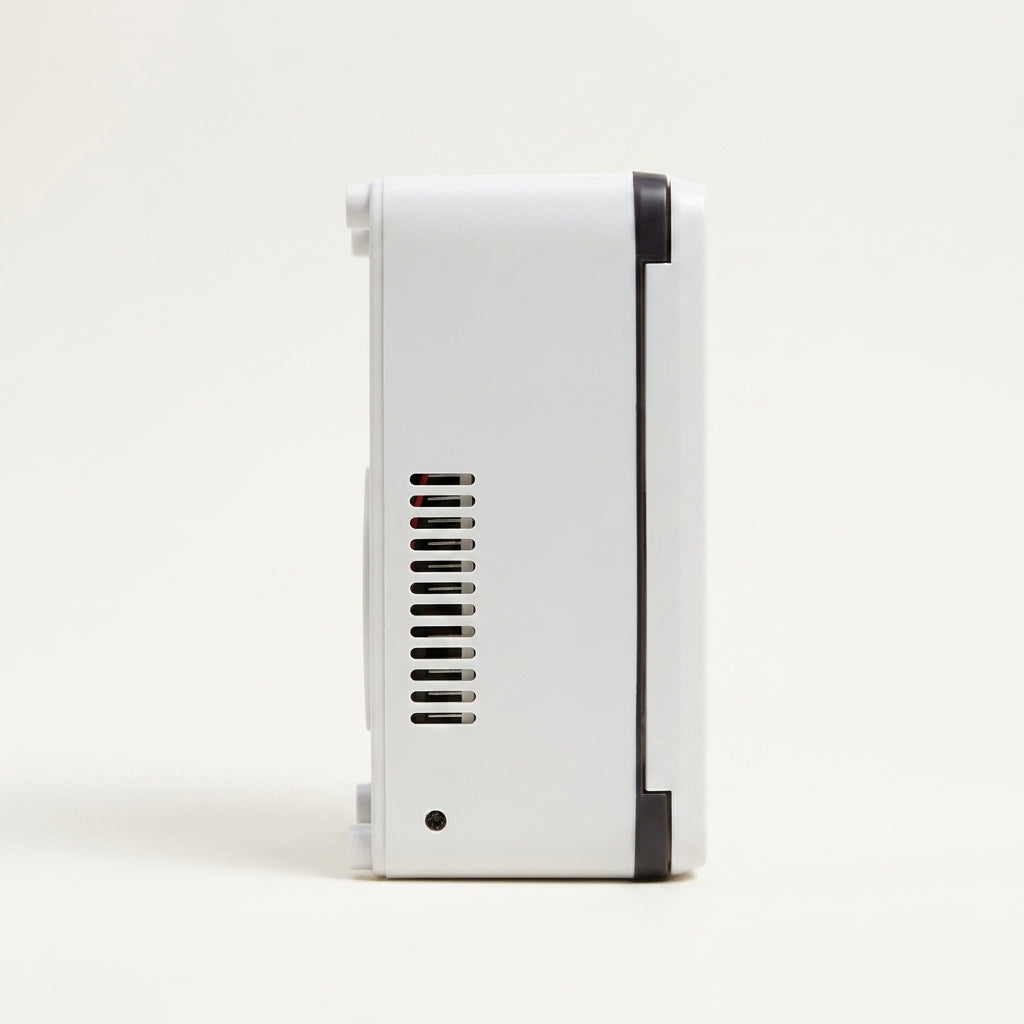 Side profile showing the ventilation array and latch