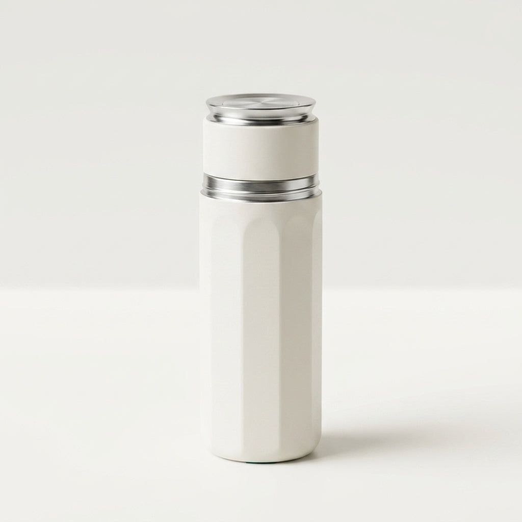 Cylindrical portable pen cooler, assembled