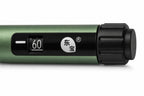Close-up of the Gansulin pen dose window reading 60, beside the ribbed black dial knob