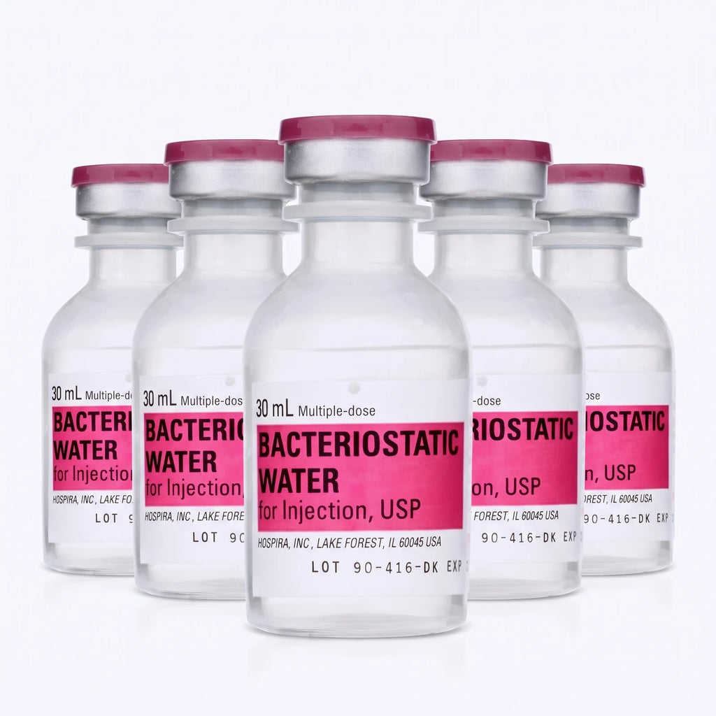 Five 30 ml bacteriostatic water vials
